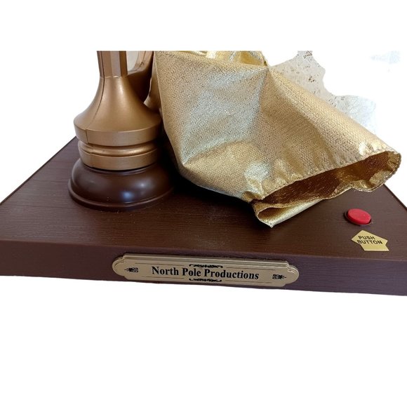 1990's Animated Musical Harp Playing Porcelain Face Hands Angel Battery Op Works - Picture 2 of 7